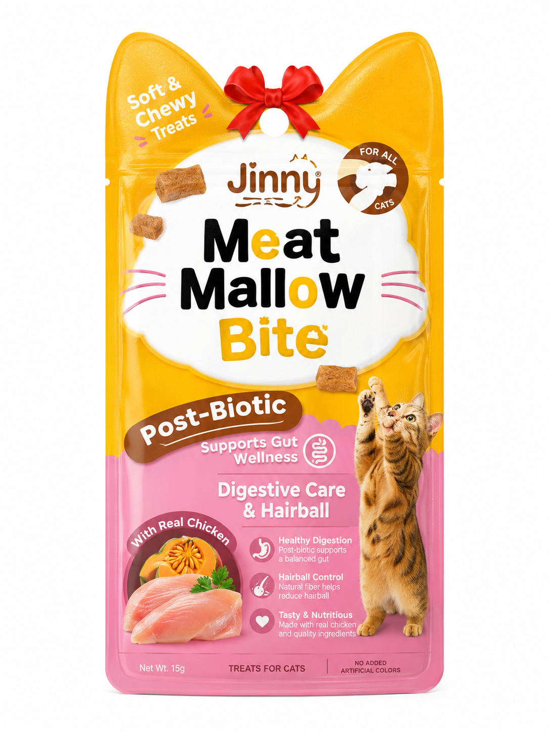 Jinny Meat Mallow Bite Digestive Care & Hairball Cat Treat