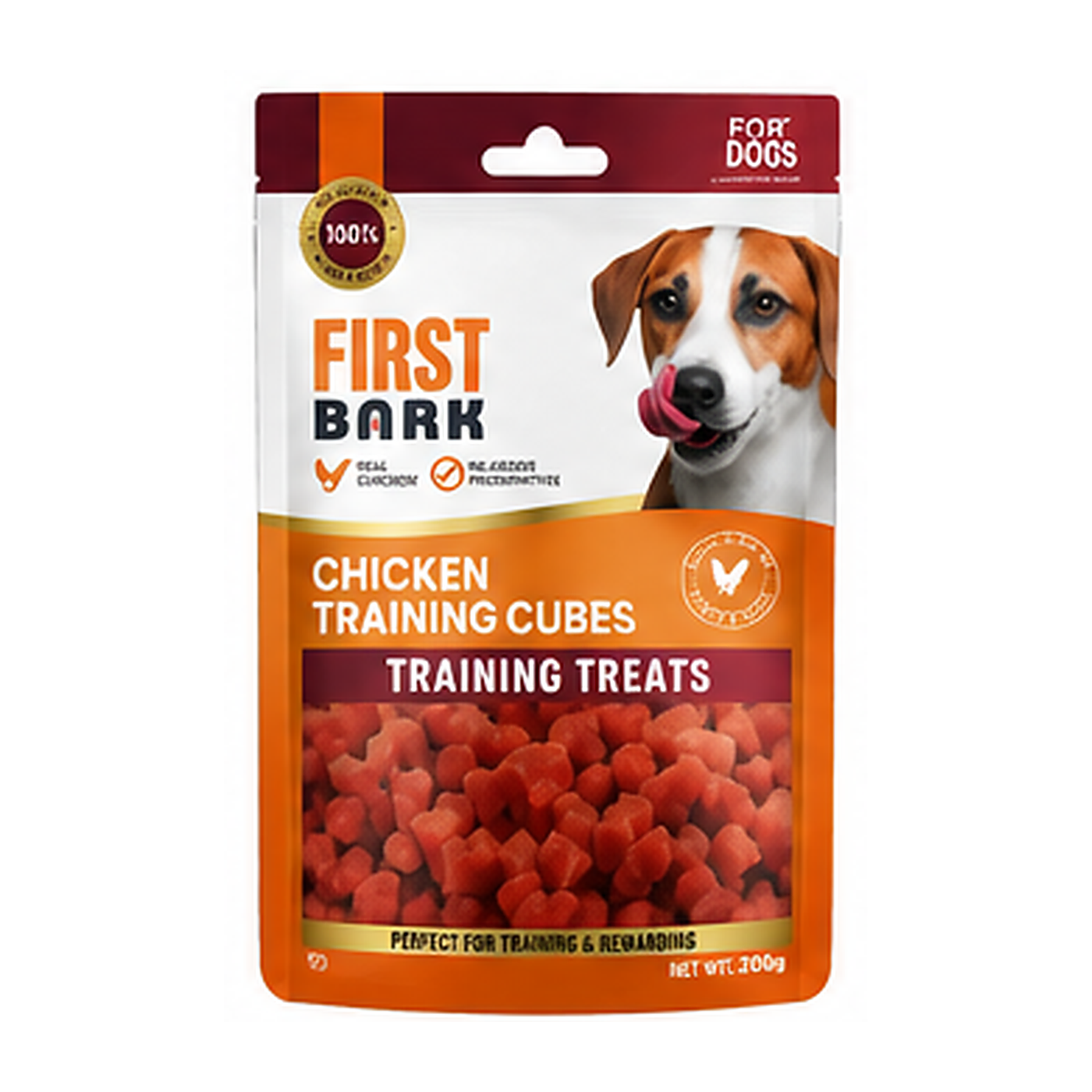 First Bark Chicken Training Cubes Dog Treat 200g