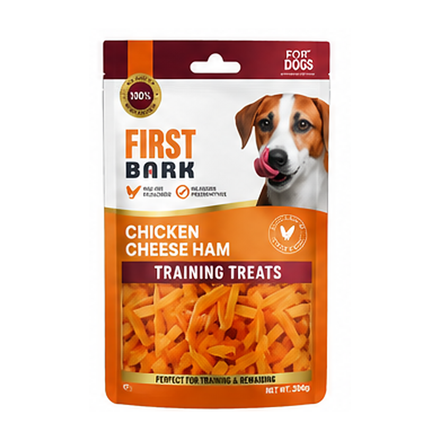 First Bark Chicken Cheese Ham Dog Treat 200g