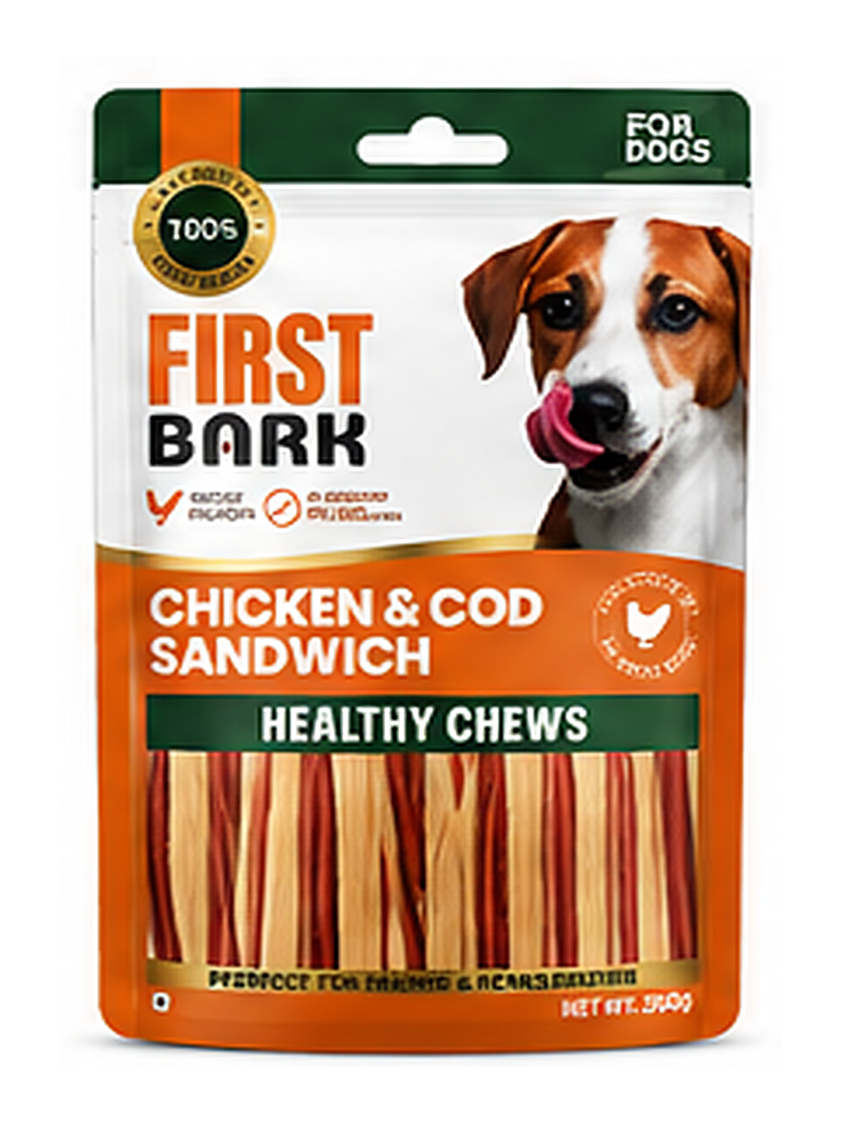 First Bark Chicken & Cod Sandwich Dog Treat 350g