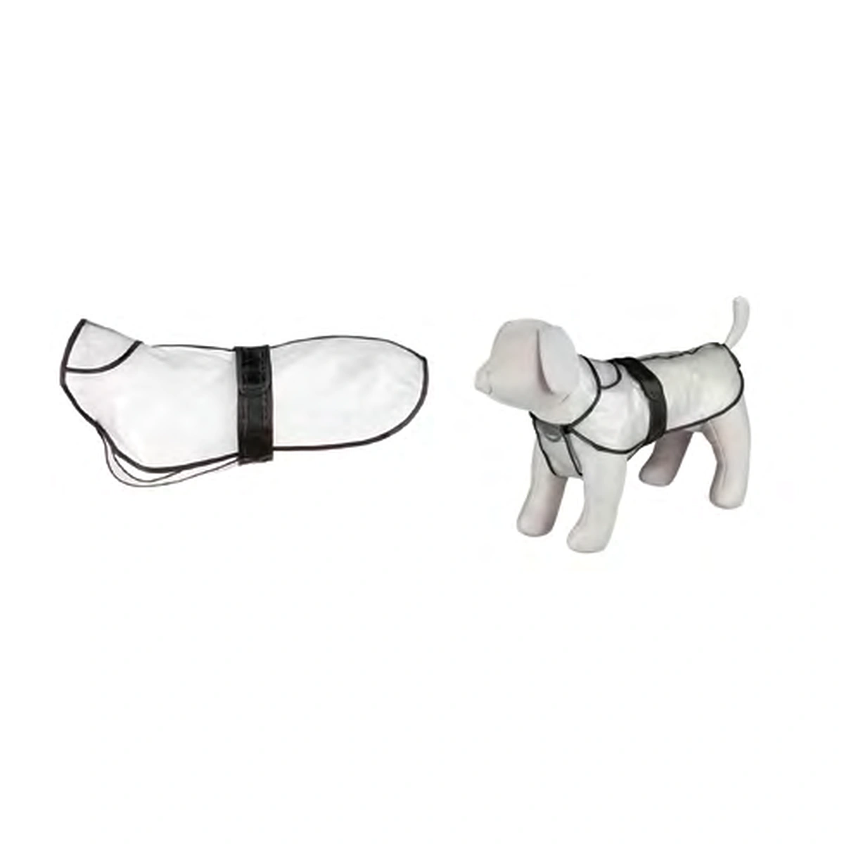 Trixie Raincoat Tarbes L Transparent/B ack Piping