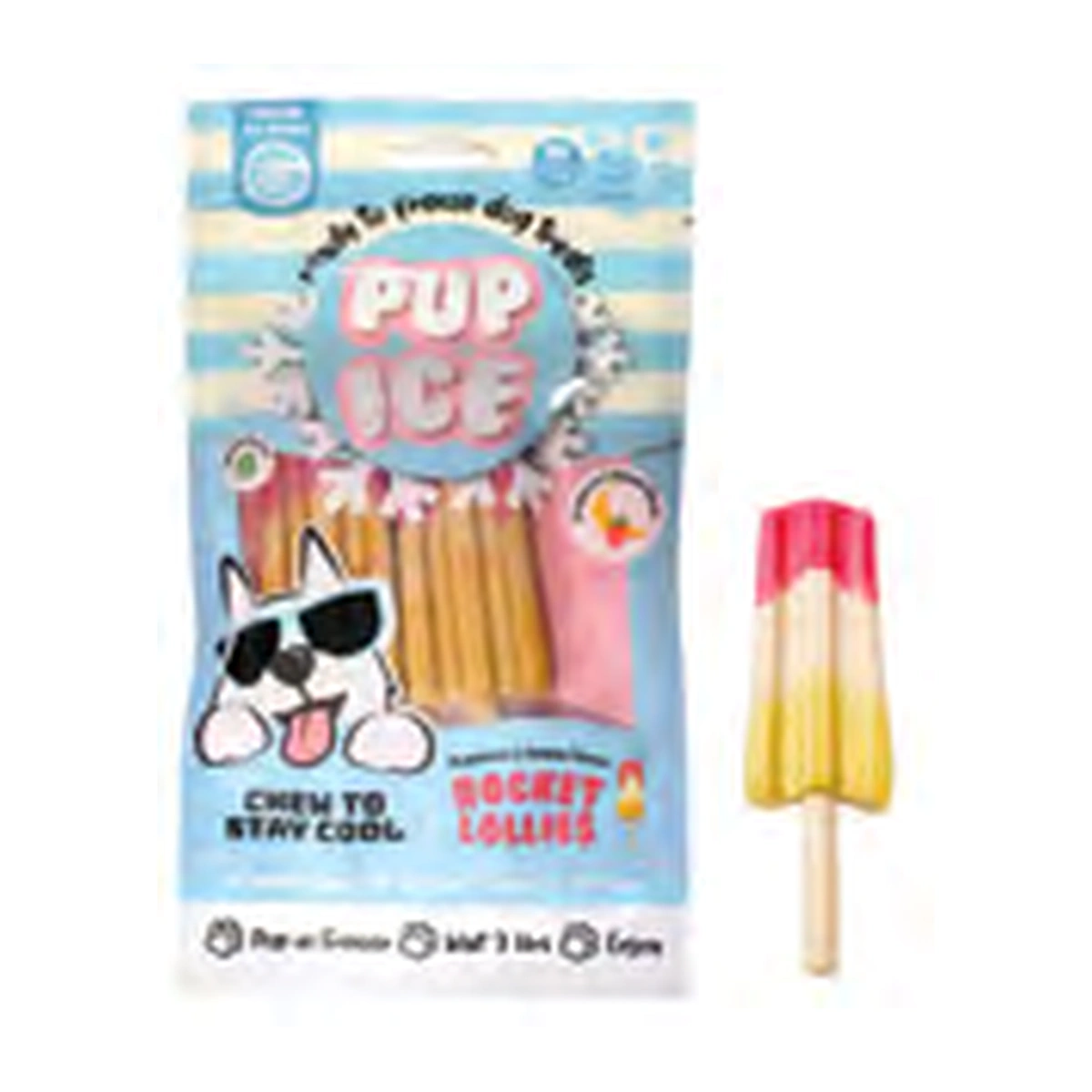 Imaginelles Pup Ice Rocket Fruity Lollies Meat Free Rocket Lollies Strawberry & Banana