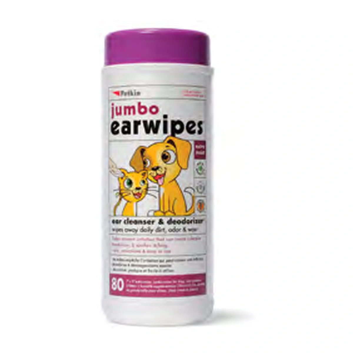 Petkin Ear/Eye/Tooth Wipes Jumbo Ear Wipes