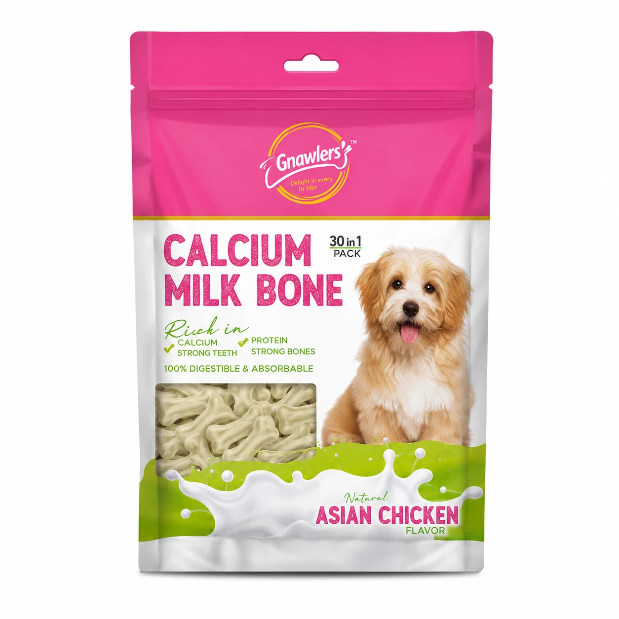 Gnawlers Calcium Milk Bone Dog Treat 90 in 1