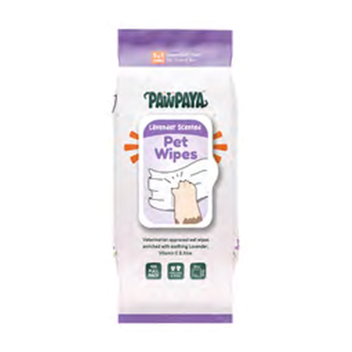 Pawpaya Oatmeal/Lavender/Anti-bacterial Wipes Lavender Pet Wipes