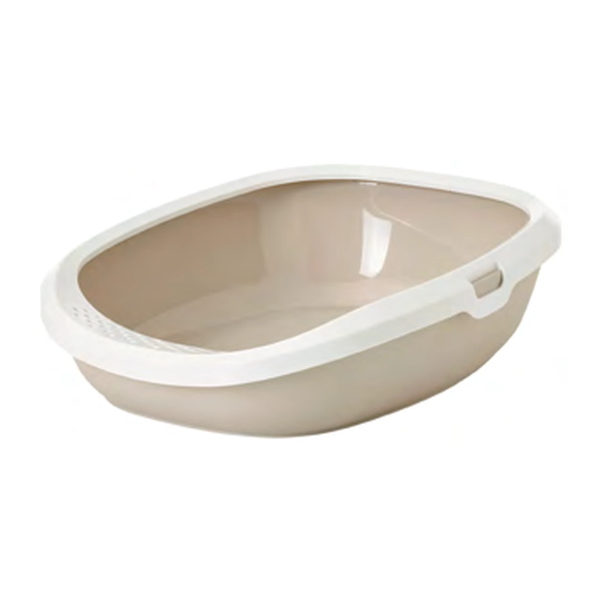 Savic Gizmo Cat Litter Tray with Rim White/Mocha
