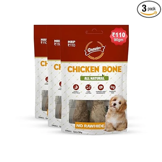 Gnawlers Chicken Bone Medium Dog Treat 380g (4 Pcs)