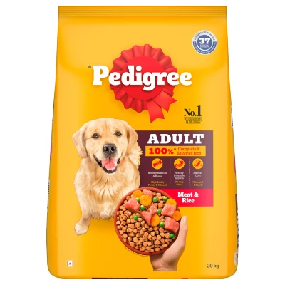 Pedigree Adult Meat & Rice Dry Dog Food 20 kg