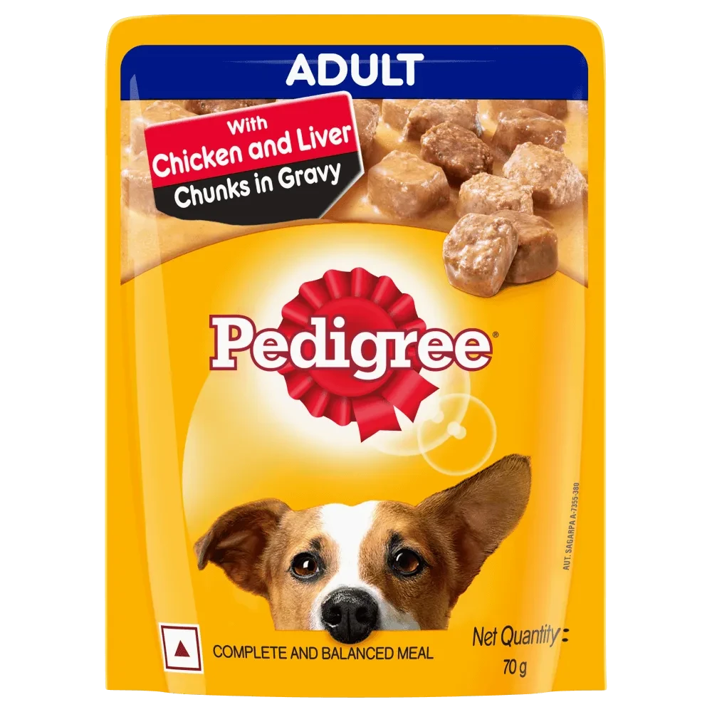 Pedigree Adult Chicken & Liver Chunks in Gravy Wet Dog Food