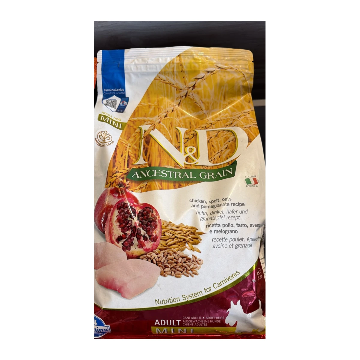 N&D Ancestral Grain Adult Mini Chicken, Spelt, Oats & Pomegranate