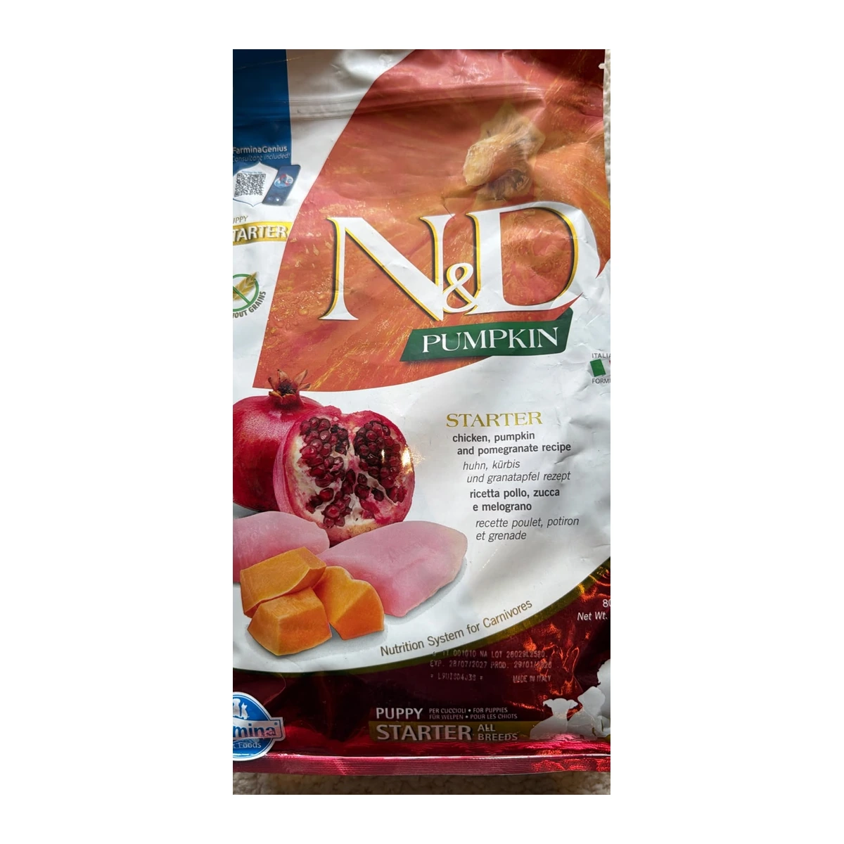 N&D Pumpkin Starter Puppy Chicken, Pumpkin & Pomegranate