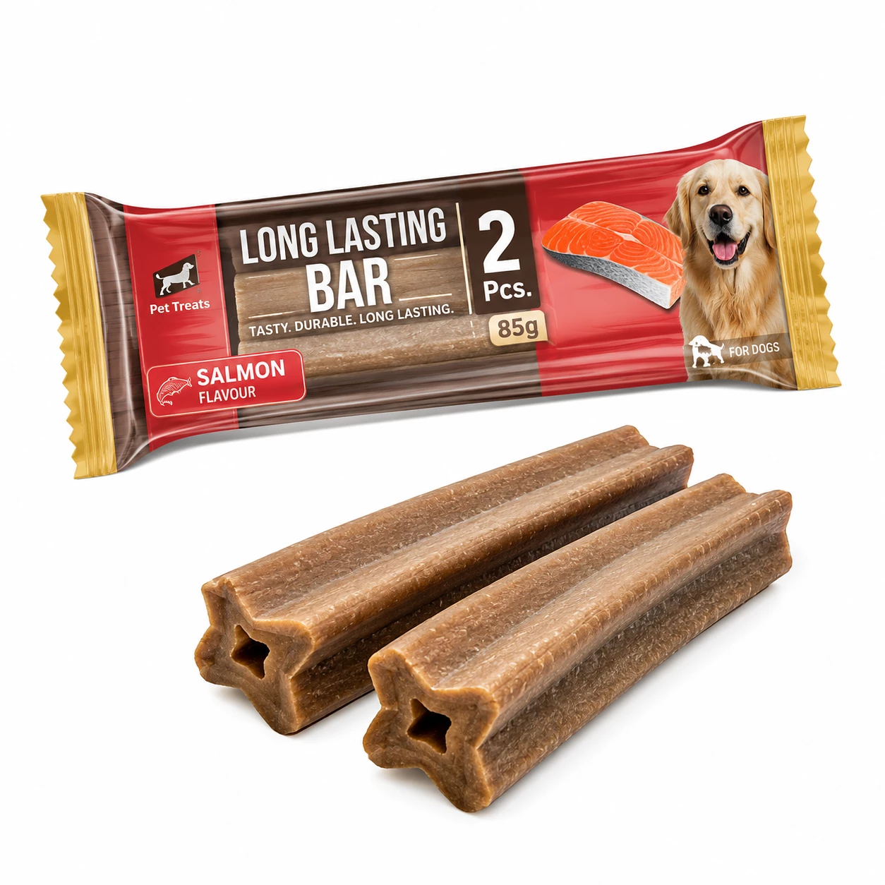 Goodies Long Lasting Bar Salmon Dog Treat 85g (2 Pcs)