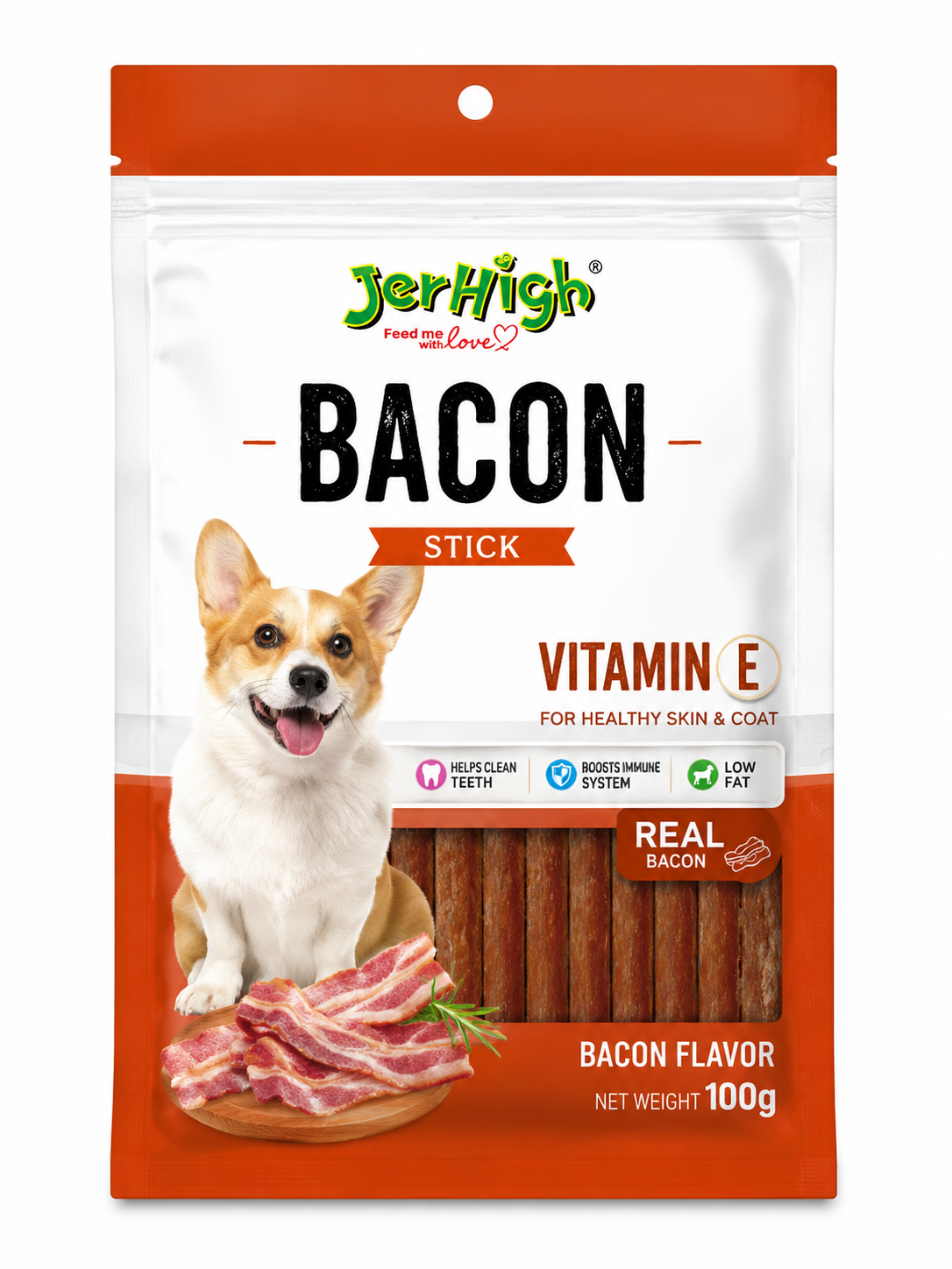 JerHigh Bacon Stick Dog Treat